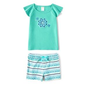 New Gymboree Girls Top & Shorts Set 6 Blue White Island Gateway Outfit